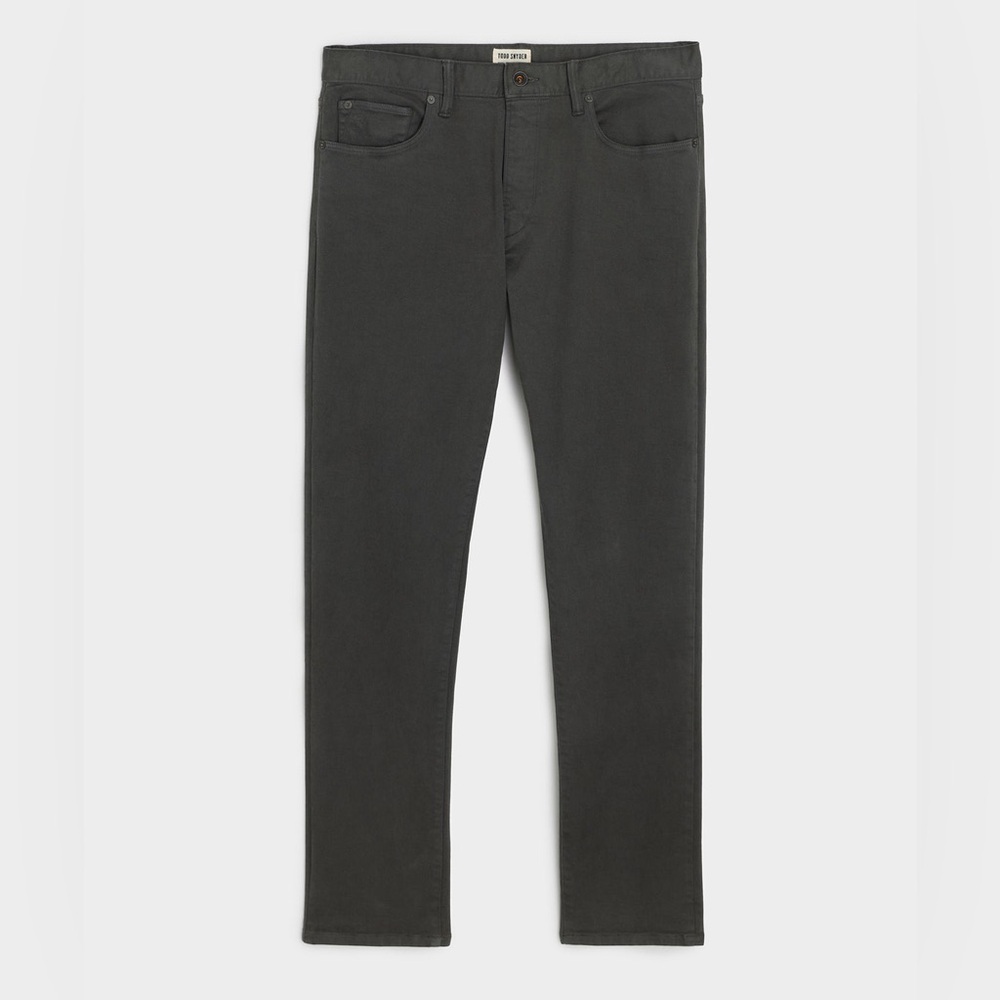 Todd Syder Slim Fit 5-Pocket Chino Jean Dark Granite Gray sz 34x32